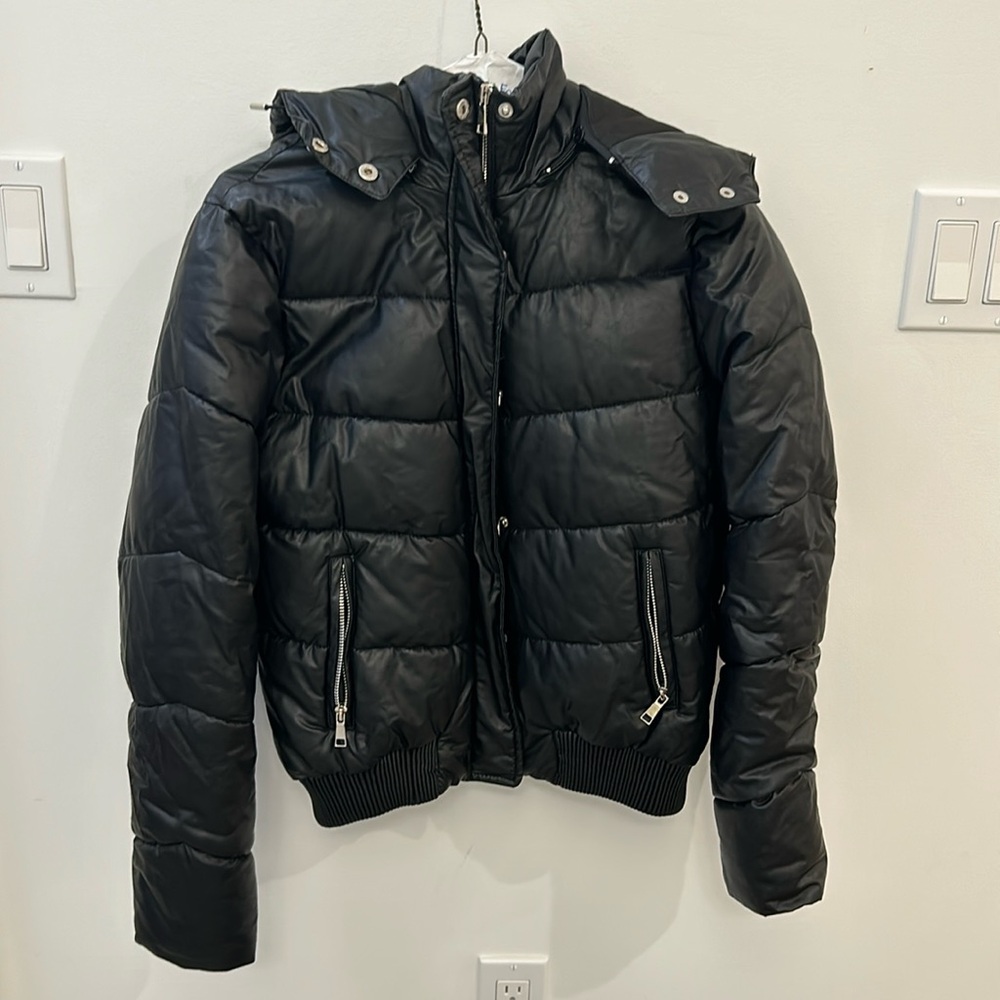 Generation Love Delphine Faux Leather Puffer Coat size Xsmall